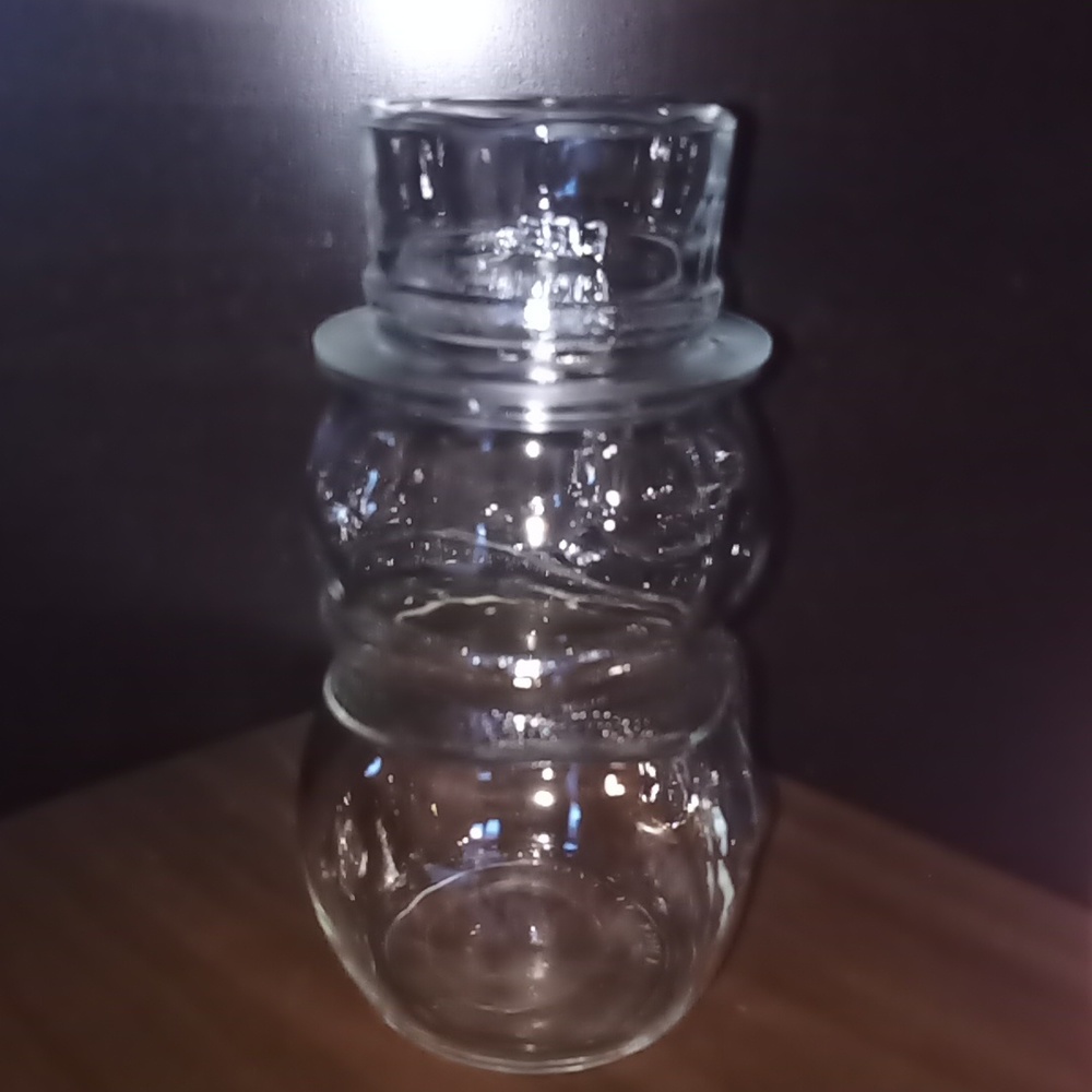 Vintage Libbey of Canada Glass Snowman Candy or Nut Container Dish Display 8 in